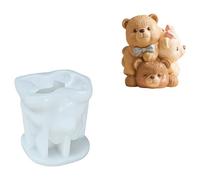 Silicone en forme d'ours empilable pour la fabrication de savon, décoration de la maison, figurine de gypse, projet de résine époxy, moulage en forme d'ours