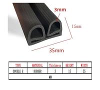 Silicone/EPDM/TPE/RUBBER Double E B-shape Cold Storage Door Sealing Strip High Temperature Oven Freezer Door Equipment strip(35 X 15 MM CLUE,1M)