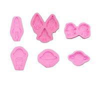 Silicone Fondant Moules Série Cupcake Cooling Colon Moules Gâteau Décoration Outil Fête Fournitures Outils de Pâtisserie Série Espace Moule à Chocolat Silicone pour Résine époxy