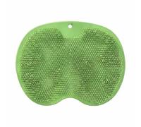 Silicone Foot Scrubber - 2-in-1 Exfoliating for Feet/Back (Green,L) | Non-slip suction cups, quick-drain, BPA-free. Massages feet/back, removes dead skin, for adults, easy clean, fits tile