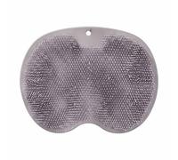 Silicone Foot Scrubber - 2-in-1 Exfoliating for Feet/Back (Grey,S) | Non-slip suction cups, quick-drain, BPA-free. Massages feet/back, removes dead skin, for adults, easy clean, fits tile