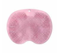 Silicone Foot Scrubber - 2-in-1 Exfoliating for Feet/Back (Pink,L) | Non-slip suction cups, quick-drain, BPA-free. Massages feet/back, removes dead skin, for adults, easy clean, fits tile
