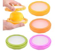 Silicone Fruit Storage Box, Reusable Vegetable Container Set, Flexible Produce Keeper, Space Saving Food Saver Lids, for Kitchen, Lunch, Onion, Lemon, Fridge, Pantry, Home, Travel