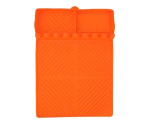 Silicone Grill Outils Tapis Résistant À La Chaleur Antidérapant 8 Fentes Plaque Accessoires pour Cuisine Cuisson BBQ en Plein Air Griller Ustensiles Titulaire 16x11.5 Pouces (Orange)