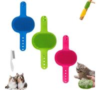 Silicone Grooming Strap Pad for Cats, Cat Self Groomer, Adjustable Silicone Pet Grooming Tool, Multi-functional Cat Brush for Climbing Frames Table (3pcs-e)