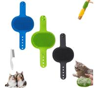 Silicone Grooming Strap Pad for Cats, Cat Self Groomer, Adjustable Silicone Pet Grooming Tool, Multi-functional Cat Brush for Climbing Frames Table (3pcs-c)