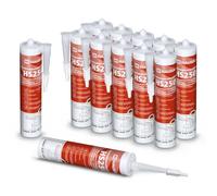 Silicone haute température HS250 Colle et mastic professionnel pour joints pour températures jusqu'à 305°C Étanchéité de moteurs automobiles, industriels et marins 12x310ml (Noir) HAUSA