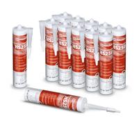 Silicone haute température HS250 Colle et mastic professionnel pour joints pour températures jusqu'à 305°C Étanchéité de moteurs automobiles, industriels et marins 12x310ml (Rouge) HAUSA