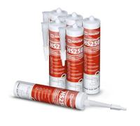 Silicone haute température HS250 Colle et mastic professionnel pour joints pour températures jusqu'à 305°C Étanchéité de moteurs automobiles, industriels et marins 6x310ml (Noir) HAUSA