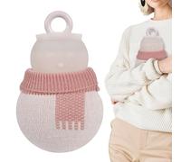 Silicone Hot Water Bottle - Thick Snowman Design Warmer, Cute Winter Heating Bottle | Perfect For Women, Travel, And Home Use, Provides Warmth And Comfort During Cold Weather Or Christmas Nights