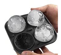 Silicone Ice Ball Mold, Soccer Shape Cold Block Template, 5.51x5.51x1.57 Inch Non-Stick, Leakproof Material with Easy Clean, Kitchen Tool for Cocktails Party Drinks Coffee Juice Beverage Home