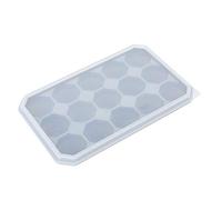 Silicone Ice Cube Tray | 15 Grids DIY Freeze Form for Pudding/Chocolate/Yogurt | Reusable Baking Form with Lid, Easy Pop Ice Cubes (snow ash)