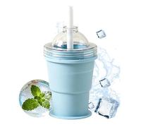 Silicone Ice Cup - 2 In 1 Foldable Mold, Beverage Cooling Cup for Freezing, Ice Ball Maker, Bar Drink Accessory with Flexible Design, Cold Drink Tool for Cooling Refreshing and Preserving