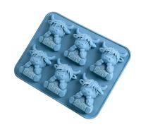 Silicone Ice Tray - 6 Cavity Reusable Mold, Easy Release Cube Ice Maker, Funny Baking and Dessert Molds, Cocktail Candy Chocolate Jelly, Freezer Party Holiday Essential, Home Bar Fun Accessory