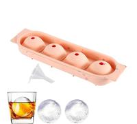 Silicone Ice Tray Mold, 4 Cavity Ice Ball Maker, Easy Release Flexible Ices Molds for Cocktails and Drinks, Food Grade BPA Free Material with Leak Resistant Design Feature, Kitchen Category
