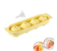 Silicone Ice Tray Mold, 4 Cavity Ice Ball Maker, Easy Release Flexible Ices Molds for Cocktails and Drinks, Food Grade BPA Free Material with Leak Resistant Design Feature, Kitchen Category