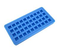 Silicone Ice Tray Square Shape Ice Cubes Maker Mold Easy Release Non Stick Durable Kitchen Tool for Home Restaurants Flexible Soft Material 24x12cm 40 Grids (Bleu ciel)