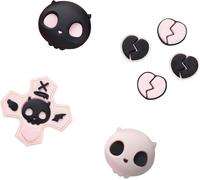 Silicone Joystick Button Caps-Cute ABXY Sticker Compatible with Switch/OLED Joy Con-Heart Skull