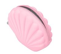 Silicone Makeup Bag - Portable Shell Design Cosmetic Pouch | Extra-Wide Opening Silicone Purse for Women, Girls, Jewelry, Cards, Cash, Toiletries, Mirror, Travel & Daily Storage