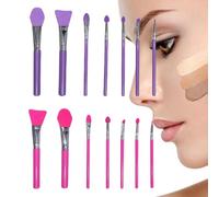Silicone Makeup Brush, Lip Applicator Set, Eyeshadow Brush, Portable, Sturdy Design, Applying Kit for Cream Makeup and Resin Epoxy Art Crafting, 14 Pieces