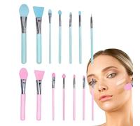 Silicone Makeup Brush, Lip Applicator Set, Eyeshadow Brush, Portable, Sturdy Design, Applying Kit for Cream Makeup and Resin Epoxy Art Crafting, 14 Pieces