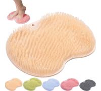 Silicone Massage Bath Mat, Silicone Shower Foot Scrubber Mat, Wall Mounted Slip Suction Cups, Suitable for Multiple Areas Such as Feet and Back (Orange)