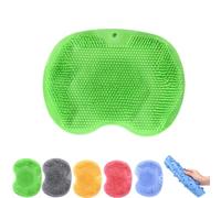 Silicone Massage Bath Mat, Wall Mounted Back Scrubber with Suction Cups Back Scrubber for Shower, Women Men (Green)