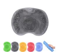 Silicone Massage Bath Mat, Wall Mounted Back Scrubber with Suction Cups Back Scrubber for Shower, Women Men (Gray)