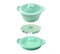 Silicone Microwave Steamer 42oz Collapsible Veggie Basket(Green)