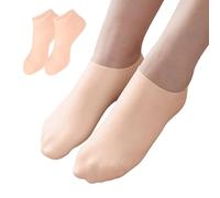 Silicone Moisturizing Socks, Cracked Heel Repair Sleeves, Soft Breathable U-Shape Foot Protectors, Hydrating Spa Socks for Dry Feet, Home, Travel, Self-Care, General Size Pink