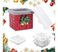 Silicone Mold - 3.86 Inch Christmas Decorations for Winter Holidays, Handmade Organizer with Creative Function, Diy Mould for Epoxy Resin Plaster Cement Art, Transparent Silicone, Storage Bag