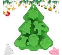 Silicone Mold | Cavity Candy Baking Trays | Xmas Tree Snowman Snowflake Gingerbread Star Man Molds | Christmas Shapes Mould for Cake Soap Ice Cookie Food Crafts Fondant Holiday