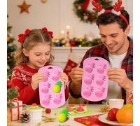 Silicone Mold, Fruit Shaped Tray, Chocolate Candy Base, Easy Release, Thermal Resistance Technology, Household Baking Supplies, Red Flexible Design For Family Friends Student Gift