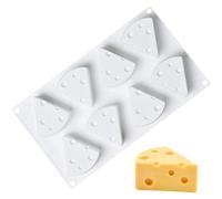 Silicone Molds for Baking 3D Cheese Shape Mousse Cake Mold Candy Chocolate Dessert Molds Truffle Pudding Pastry Fruit Jelly Ice Cream Mould, 8-Cavity Chocolate Sweet Moulds