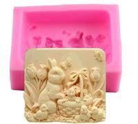 Silicone Mould - Easter Bunny Chocolate Molds | Candy Molder, Use for Cupcake Decoration Soap Making, Rabbit Fondant Mold Easter Bunny Ears 3D Chocolate Candy Silicone Molds Candies Bakeware