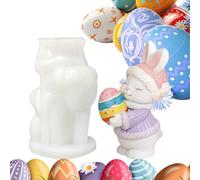 Silicone Mould Easter Rabbit, Bunny Casting Moulds Silicone Easter Rabbit Plaster for Casting Silicones Mould Spring for Diy Decoration Spring Holiday Fun Kids Adults Crafting, Flexible Material