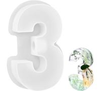 Silicone Mould For Candle Holder,Numbers Mould Candle Silicone Epoxy Resin,Diy Candle Holder Silicone Mould For Baking Birthday Party,Number Of 3