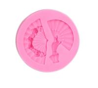 Silicone Moule à Fondant Forme Éventail, Rose, Réutilisable
