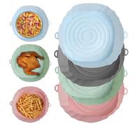 Silicone Moule Air Fryer Accessoires, 4 Pièces les Moule Air Fryer pour Friteuse à Air Réutilisables, Cuisson Friteuse Sans Huile Airfryer Panier Convient Pour Ninja Foodi Max Cosori Moulinex Tefal