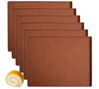 Silicone Moule Genoise, 6 Pièces Plaque Génoises 31x26x08 cm avec Bord Flexible, Antiadhésif Plaque en Silicone pour Four Tapis Cuisson Déshydrateur Alimentaire