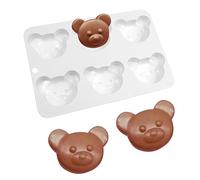 Silicone mousse française gâteau moule 3D boulanger maison chocolat savon bougie moule, 6 trous tête d'Ourson