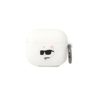 Karl Lagerfeld KLA3RUNCHH Housse pour Airpods 3 Blanc Silicone Choupette Head 3D