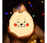 Silicone Night Light Touch Sensor USB LED Cute Dog Lamp for Children Baby Kids Bedside Bedroom Gift nightlights Illusion Lamp