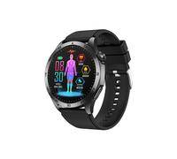 (Silicone Noir) Montre connectée Hommes Femmes Glycémie Lipides Acide urique ECG Température corporelle BT Appel Santé Montre connectée