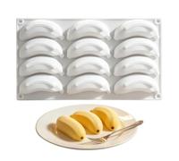 Silicone Non-Stick Fruit Molds - 12-Cavity Banana Shape Jelly Mold