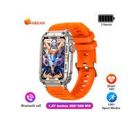 (Silicone orange) 2025 Nouvelle montre intelligente d'appel Bluetooth pour adultes 1,57" HD Full Touch Fitness