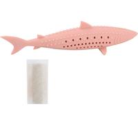 Silicone Pet Cat Catnip Molar Simulation de nettoyage des dents Forme de poisson Formation interactive Toypink