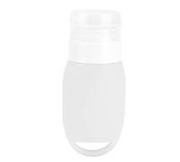 Silicone portable vide shampooing lotion conteneur anti-bari pour les voyages en plein air et la maison (Blanc)