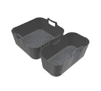 Silicone Pour Panier Friteuse Sans Huile, Panier Silicone pour Friteuse à Air, 2 Pièces Plateau Vapeur Antiadhésif Amovible Pour Casserole Marmite Cuisine Maison Four Snack