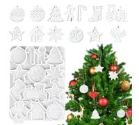 Silicone pour résine de Noël Forme antiadhésive pour pendentifs, pendentifs | En silicone avec trou pour ornements en résine époxy, bricolage, souvenirs, artisanat, arbre d'hiver, décoration